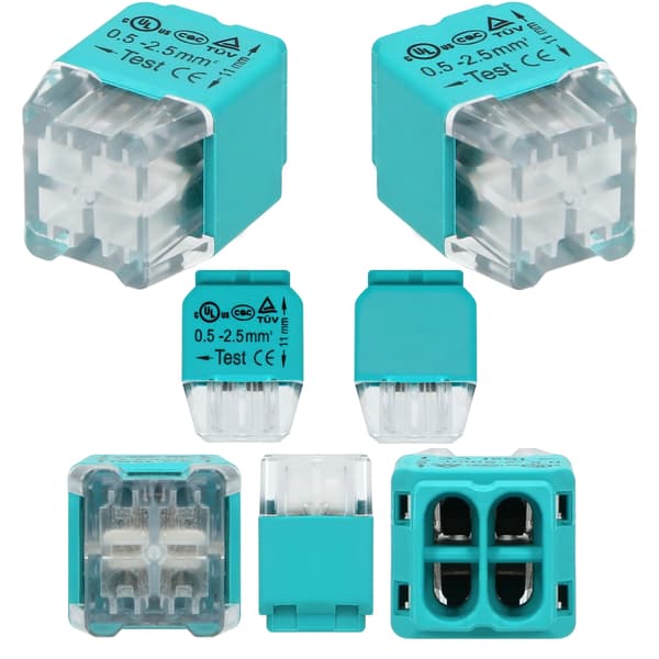 Lynkobling Push-in ledningsforbindelse 4-leder 0,75-2,5 mm2 10 stk.
