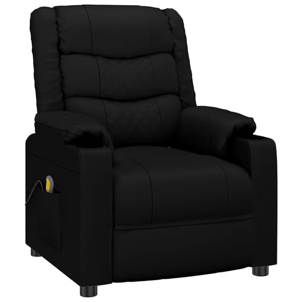 vidaXL massagestol, sort, kunstlæder
