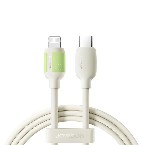 USB-C - iPhone Lightning-kabel med fluorescerande spets 30W 1,2m - Beige