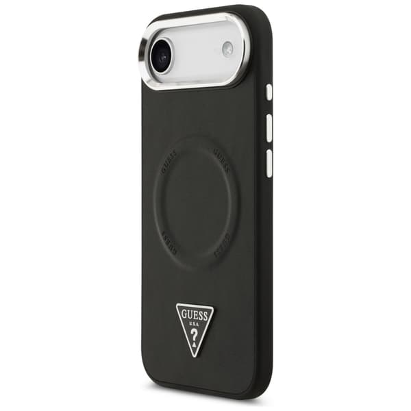 Guess Triangle Logo MagSafe -kotelo iPhone Airille, musta