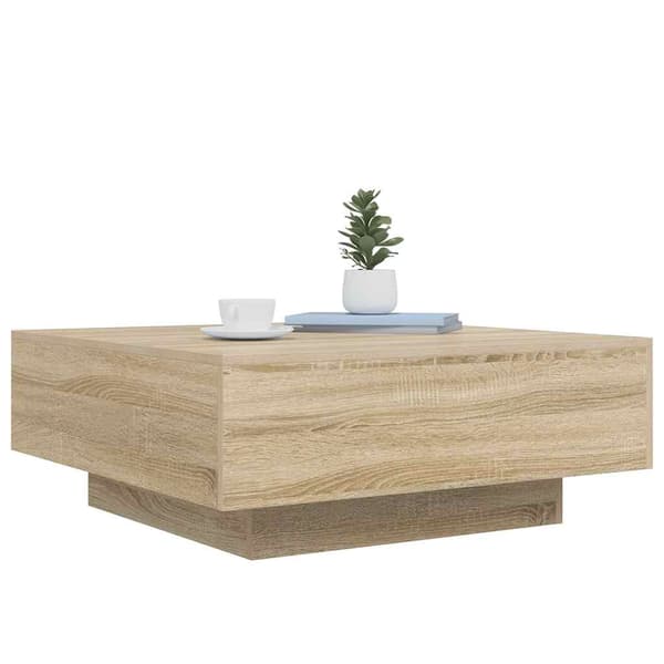 vidaXL sofabord, Sonoma eg, 80x80x31 cm, spånplade