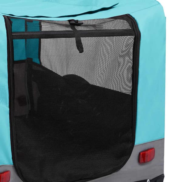 vidaXL 2-i-1 cykeltrailer til kæledyr og jogging, blå og grå