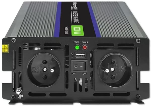 Qoltec Monolith 3000 MS Wave 1500 W/3000 W 12 V - 230 V autoinvertteri