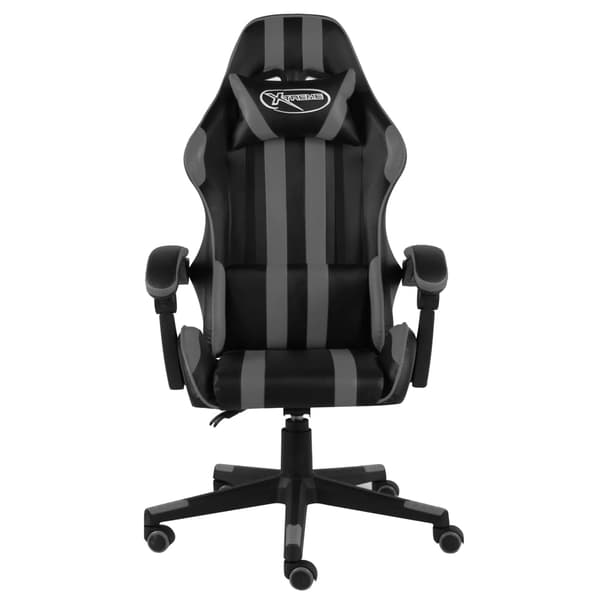 vidaXL gamingstol, sort og grå, kunstlæder