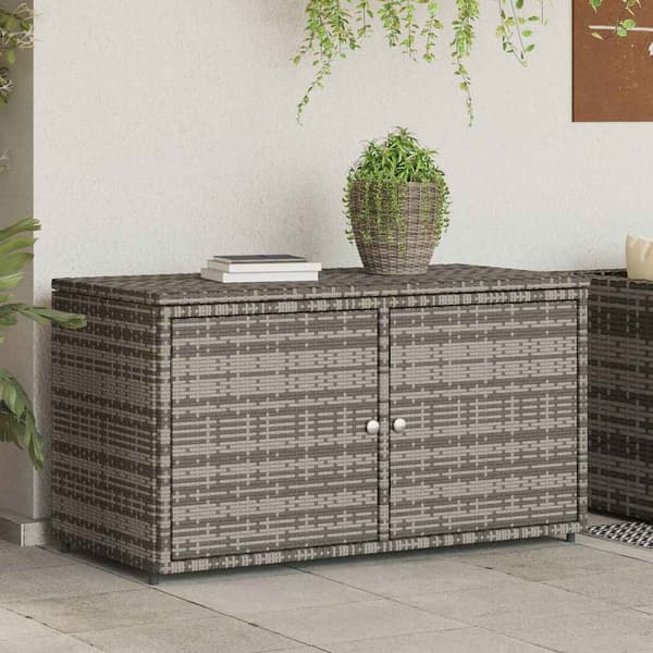 vidaXL Puutarhakaappi harmaa 110x55x60,5 cm polyrottinki