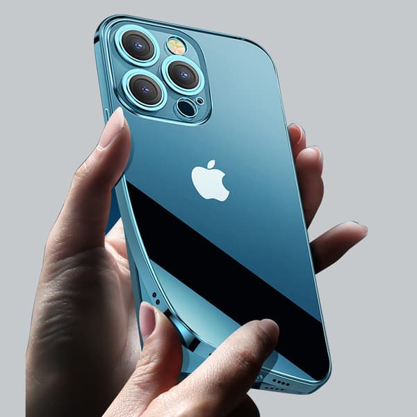iPhone 13 Pro-skal med metallram, silver