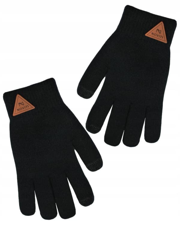 Drengehandsker tykke dobbeltstrikkede sorte 14 cm 8+