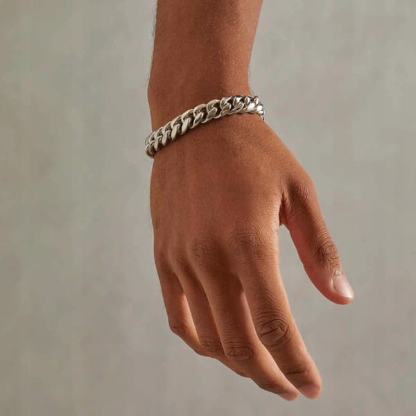 TJOCKT Herrarmband i Silver Pansararmband + GRATIS