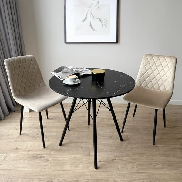 PARIS BLACK DTW rundt bord 80 cm sort marmor