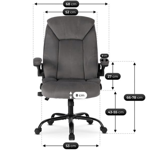 Comfort snurrende kontorstol, moderne grå