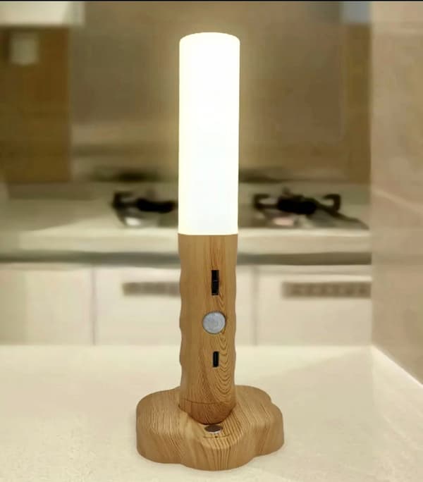 TRÅDLØS LED-NATLAMPE MED PIR-BEVÆGELSESSENSOR, Batteri, Magnet