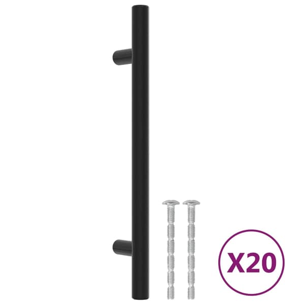 vidaXL skabsgreb 20 stk. sort 128 mm rustfrit stål
