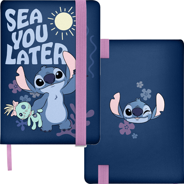 Stitch Stitch Dagbog til Piger, Marineblå, A5 Notesbog, Elastik