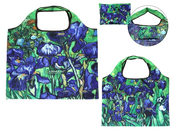 Carmani, polyester, foldbar indkøbspose 40x70cm - VAN Gogh/Iriser
