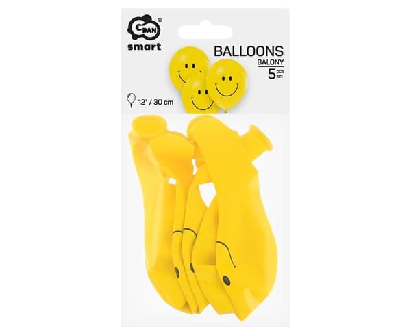 Smiley balloner 30 cm 5 stk.