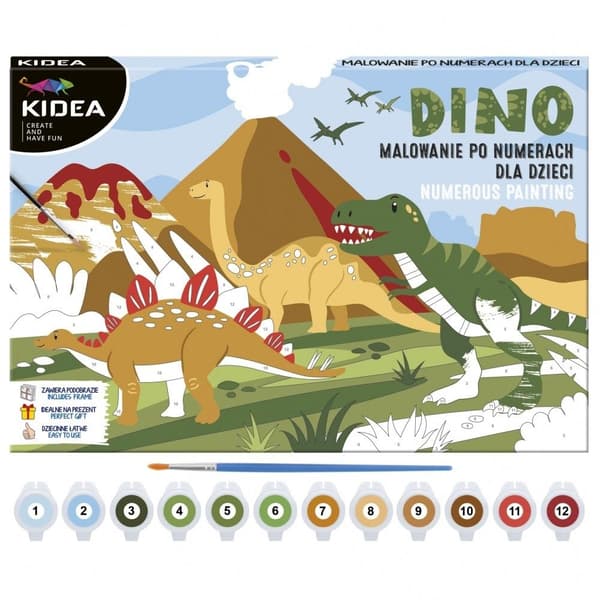 Numeroiden mukaan maalaaminen - KIDEA Dinosaurukset