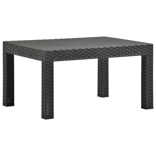 vidaXL 2-delad loungegrupp med kuddar, PP-rotting, antracit