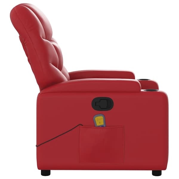 vidaXL Massagefåtölj röd konstläder
