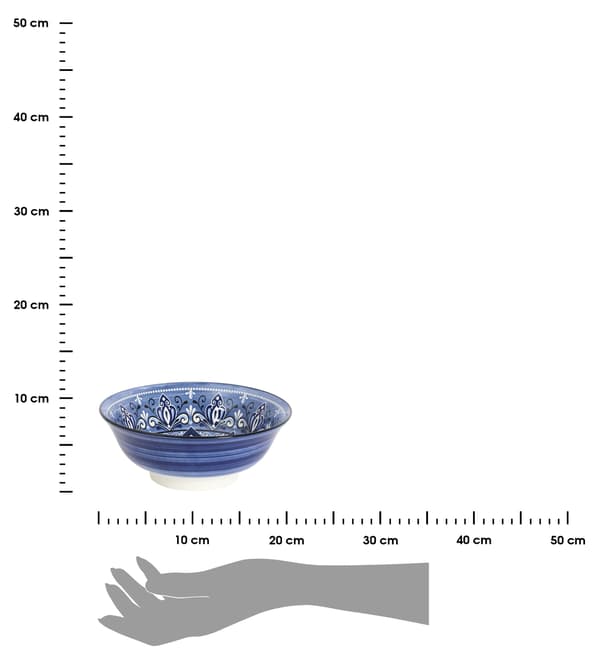 Orientalisk blå keramikskål 21 cm