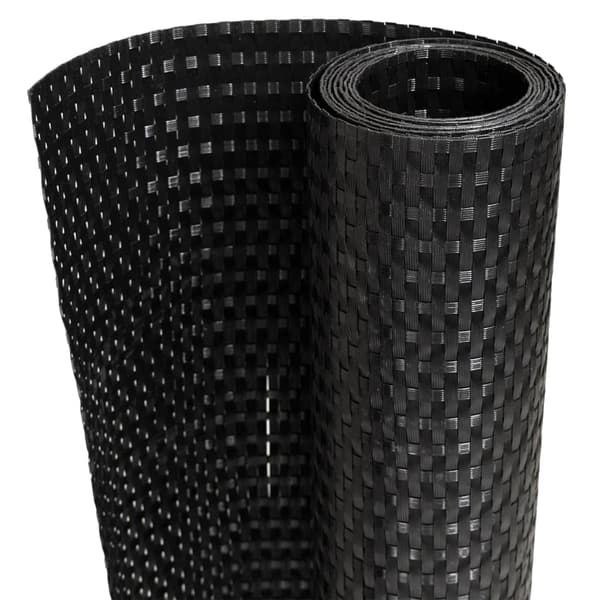 vidaXL balkonskærm, sort, 600x100 cm, polyrattan
