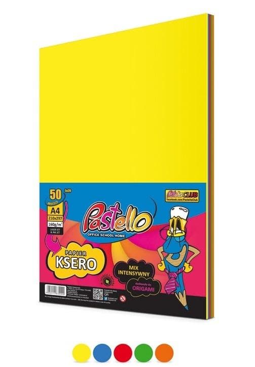 Kopipapir A4 160g 5 farver 50 ark