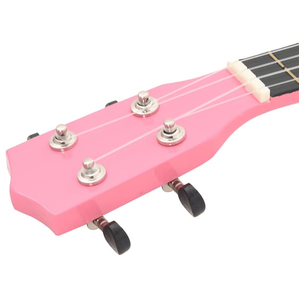 vidaXL Sopranukulele med etui til børn, lyserød, 21"
