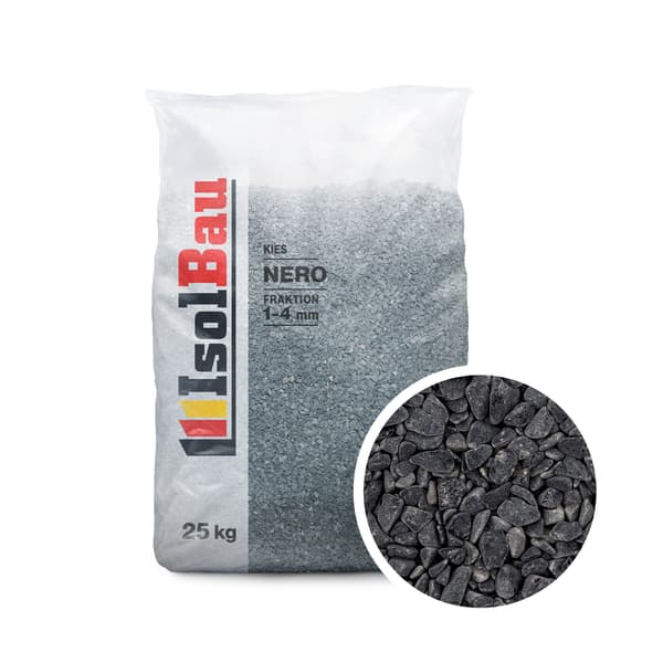 IsolBau Marmor Aggregat Marmorbitar Nero Ebano 1/4mm 25kg