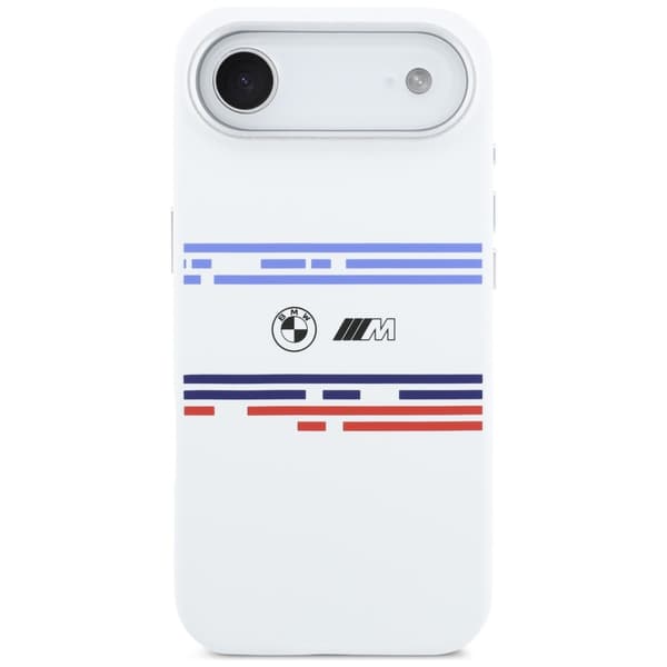BMW M Silicon Horizontal Line MagSafe -kotelo iPhone Airille, valkoiseksi