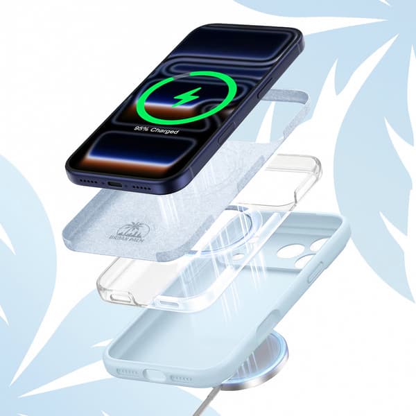 UrbanPalm iPhone 17 Pro Max Silikone-etui til MagSafe, Dueblå