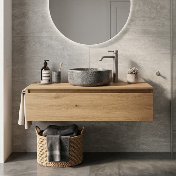 Rund bordvask 36×36 cm granitlook - Aquaterris