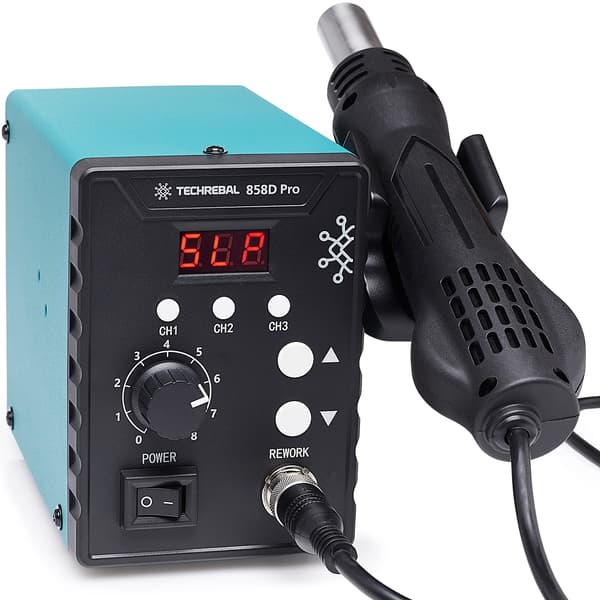 Techrebal 858D Loddestation + PCB-holder + RF800