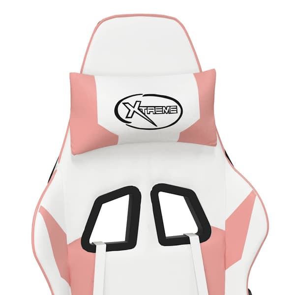 vidaXL Massagespelstol, vit och rosa, konstläder