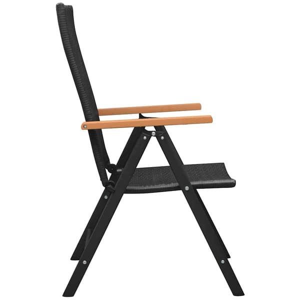 vidaXL stabelbare havestole, sæt med 2, polyrattan, sort