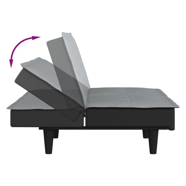 vidaXL Bäddsoffa, ljusgrå, klädd i tyg