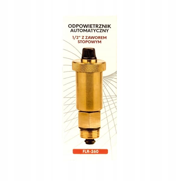 LUFTVENTIL CENTRALVARMEUDLUFTNING AUTOMATISK RADIATOR 1/2” MESSING
