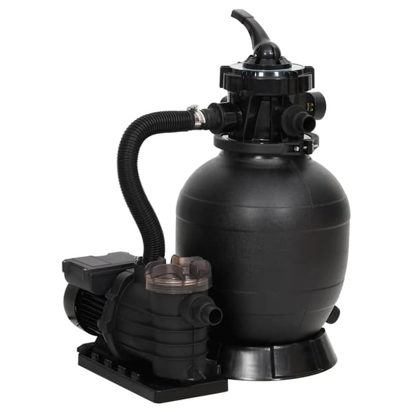 vidaXL sandpoolfilter med forfilter, sort