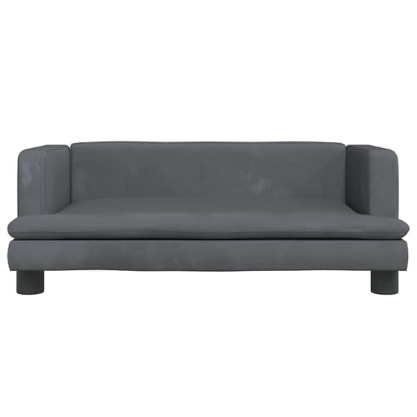 vidaXL Hundbädd, Mörkgrå, 80x45x30 cm, Sammet