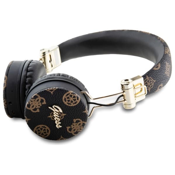 Guess Peony Script Runda Bluetooth ENC Over-Ear Hörlurar, Svarta
