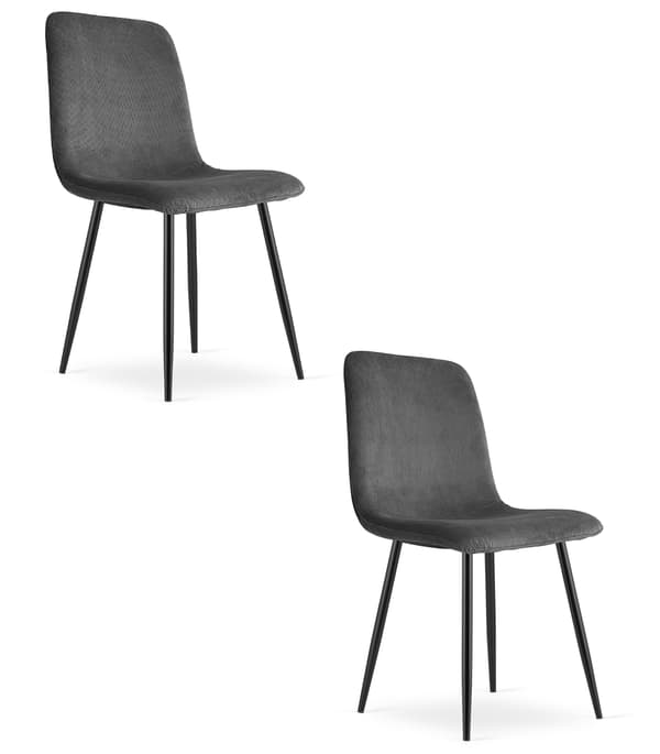 RIFT stol - grå fløjlsbukser / sorte ben x 2