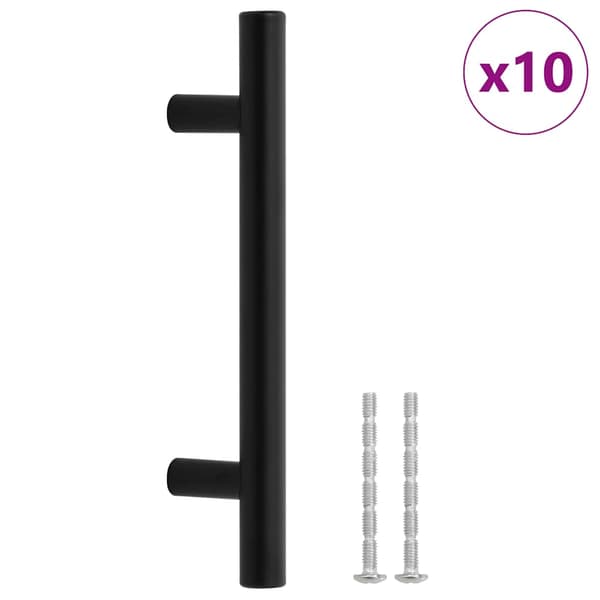 vidaXL skabsgreb 10 stk. sort 96 mm rustfrit stål