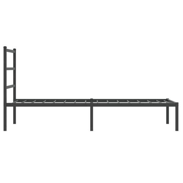 vidaXL metalsengestel med hovedgærde sort 90x190 cm
