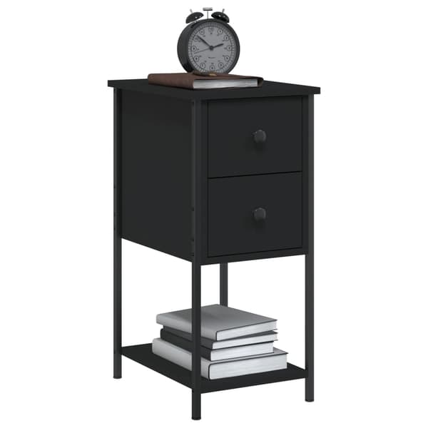 vidaXL Sängbord, set om 2, svart, 32x42x70 cm