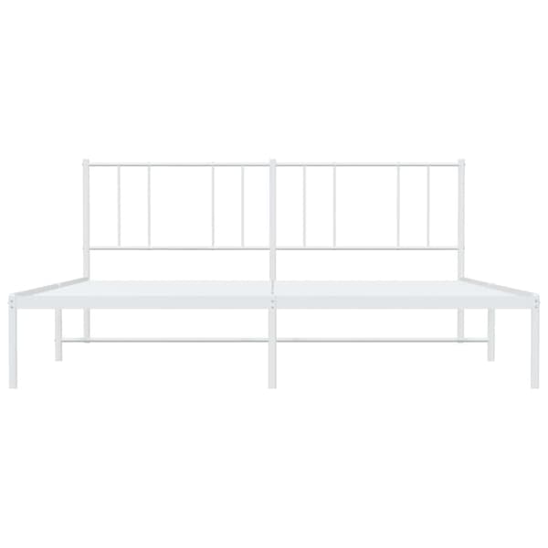 vidaXL metalsengestel med hovedgærde hvid 200x200 cm