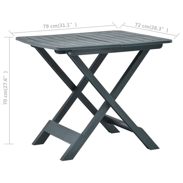 vidaXL foldbart havebord grønt 79x72x70 cm plastik