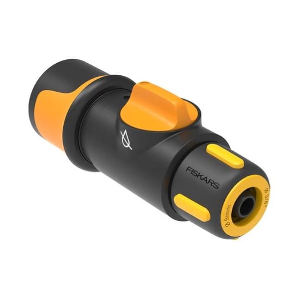 Fiskars snabbkoppling med ventil 3/8" 1027085 reglering trädgårdsbevattning