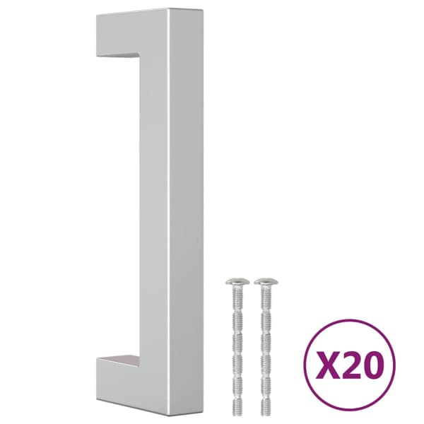 vidaXL skabsgreb 20 stk. sølv 96 mm rustfrit stål