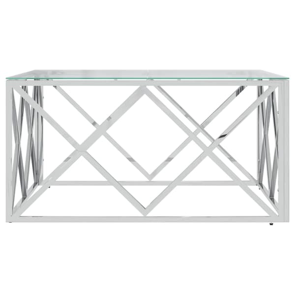 vidaXL sofabord 80x80x40 cm rustfrit stål og glas