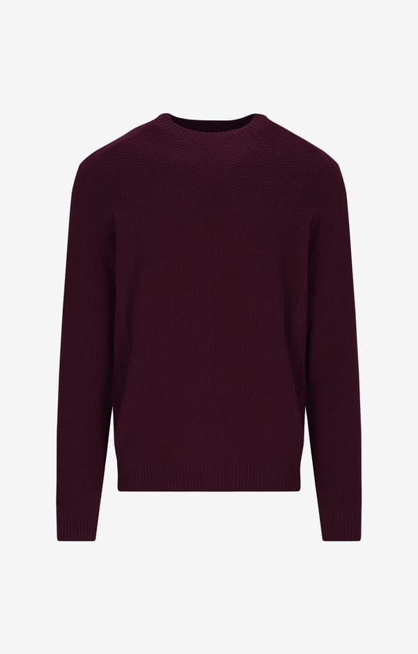 Mikromønstret sweater med rund hals S
