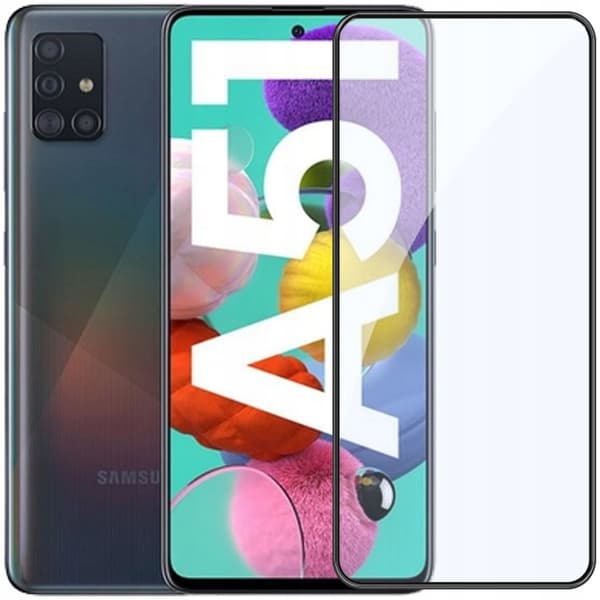 2x Härdat glas för Samsung Galaxy A51 med helskärmstäckning, 5D-glas