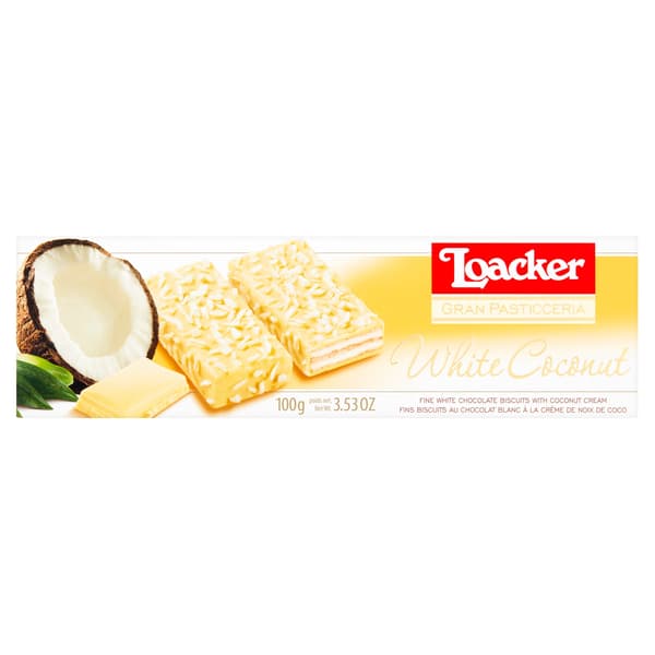 Kookosleivokset valkosuklaassa 100g - Loacker